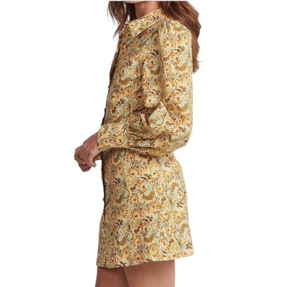 Charlie Holiday Harper Shirt Dress Forest Paisley Medium 6 - Picture 12 of 13